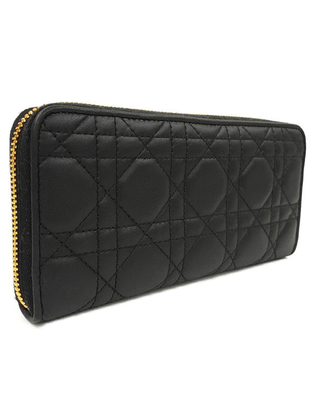 Dior Zipper Long Christian Voyage  Wallet  Round Lady